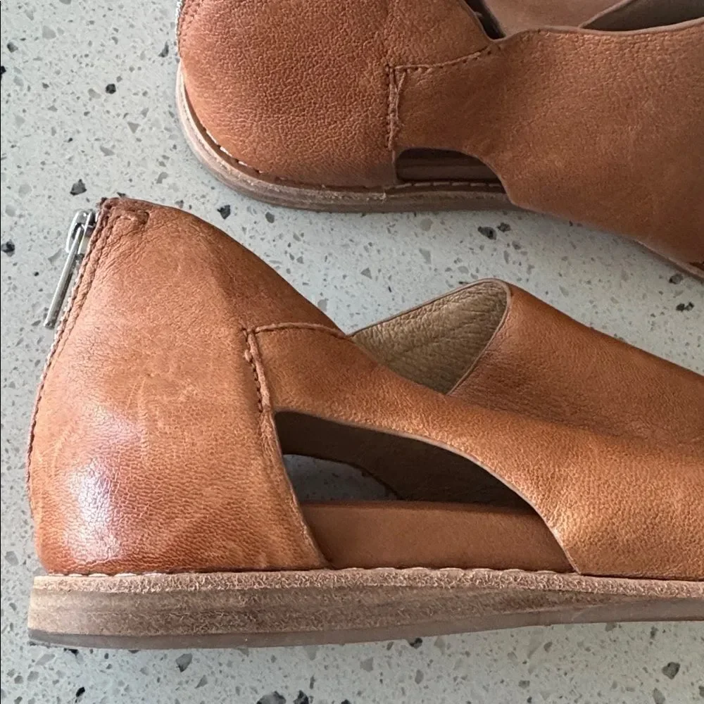 Sofft Cognac Brown Leather Sandals Open Toe Casual Comfortable Women’s Size 10M